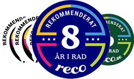 Rekommenderat 9 år i rad på Reco