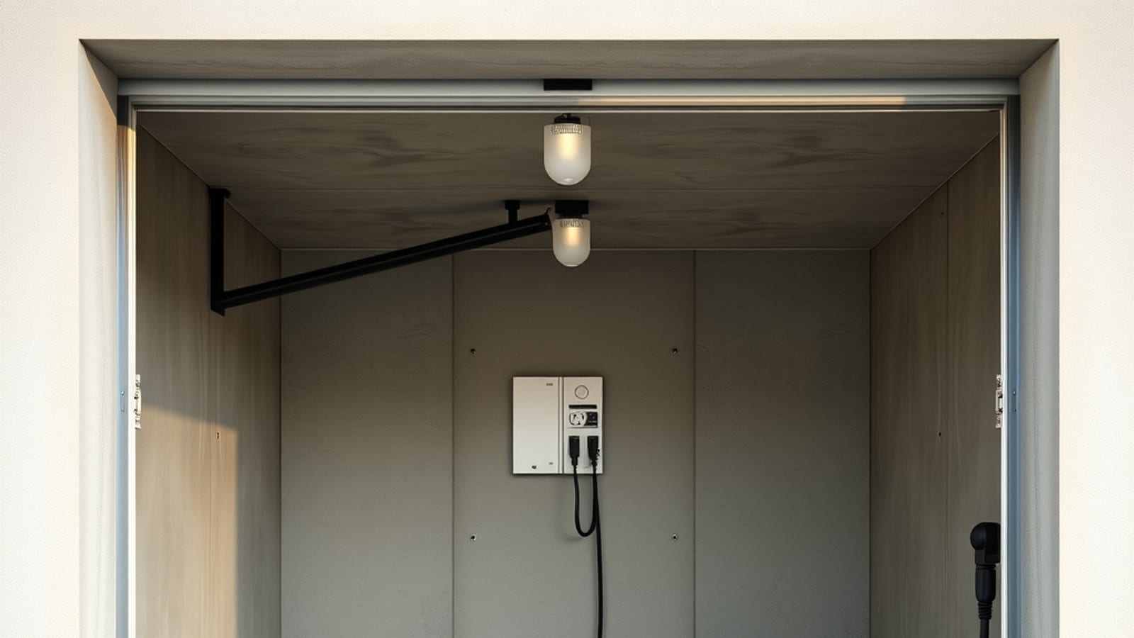 Laddbox i garage utan indraget el